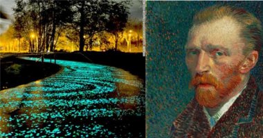 Con đường phát sáng lấy cảm hứng từ tranh Van Gogh.