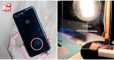 Mặt lưng iPhone 7 Jet Black bị bay cả chữ vì miếng dán trong