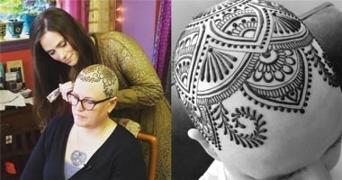 Tuyệt vời những tác phẩm henna trên người mẫu bị ung thư