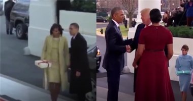 Khác với Obama, ông Trump đã "quên" chờ vợ khi xuống xe ở lễ nhậm chức