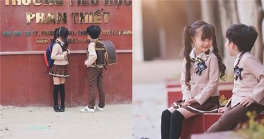 Học sinh tiểu học Tuyên Quang gây sốt với đồng phục Hàn Quốc cực cute