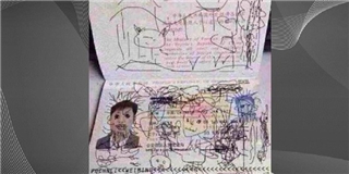 Bị con trai vẽ bậy lên hộ chiếu, một ông bố bị kẹt tại sân bay 