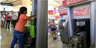 Choáng với người phụ nữ tay không phá máy ATM