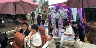 Cặp đôi bị ném đá vì rước dâu bằng xe mui trần dưới trời mưa