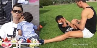 Mới 4 tuổi, Ronaldo đã tập cho con trai khổ luyện