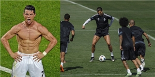 Cận cảnh Cristiano Ronaldo khoe cơ bắp siêu khủng