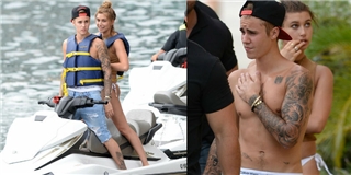 Justin Bieber khoe thân hình săn chắc, vui vẻ bên bạn gái tin đồn