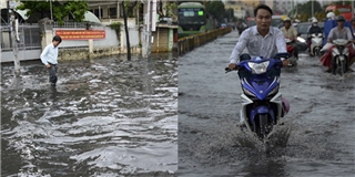 Sài Gòn ngập trong biển nước sau trận mưa lớn