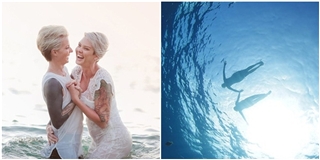 Ngất ngây cùng loạt ảnh cưới dưới nước của đôi đồng tính nữ