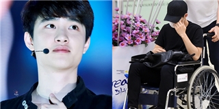 D.O.(EXO) khiến fan lo lắng khi ngồi xe lăn