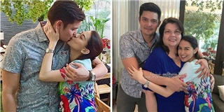 Mĩ nhân đẹp nhất Philippines khóa môi ông xã mừng sinh nhật