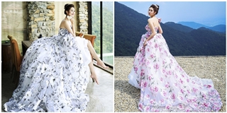 Xao xuyến trước váy cưới hoa lãng mạn cho mùa Thu - Đông