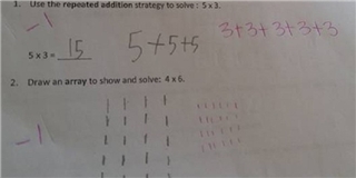Phép toán 5 + 5 + 5 không bằng 5 x 3 gây tranh cãi