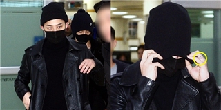 G-Dragon gây ấn tượng khi trùm kín mặt tại sân bay