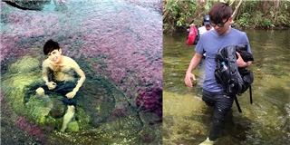 Hồ Quang Hiếu quyết tâm lội nước để tắm sông 7 màu