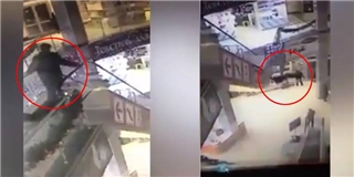 Người đàn ông bất ngờ rơi khỏi thang cuốn Trung tâm thương mại