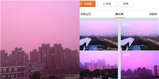 Hiện tượng kỳ lạ: Sương mù hồng bao phủ thành phố