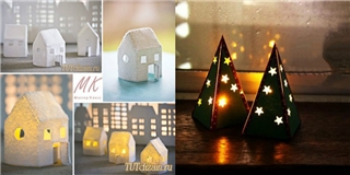 Trang trí Noel với ngôi nhà và cây thông phát sáng siêu đáng yêu