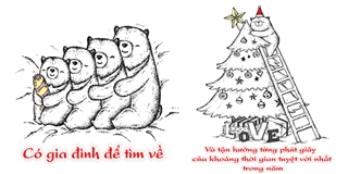 Lời nhắn nhủ dễ thương về Giáng sinh và năm mới theo kiểu rất gấu