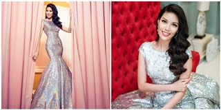 Ngắm cận cảnh váy dạ hội lộng lẫy của Lan Khuê tại Hoa hậu Thế giới