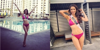 Phạm Hương tự tin khoe dáng chuẩn không cần chỉnh tại Miss Universe 2015