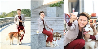 Khắc Minh đốn tim fan khi đi dạo cùng cún cưng dịp cuối tuần