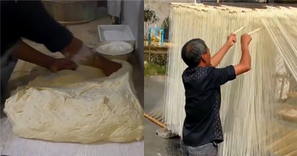 Cận cảnh qui trình chế biến sợi mì trường thọ ở Trung Quốc