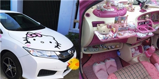 Cô gái Thanh Hóa và chiếc xe hơi Hello Kitty lạ mắt