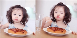 Phát sốt trước loạt ảnh cực yêu của con gái Elly Trần khi ăn pizza
