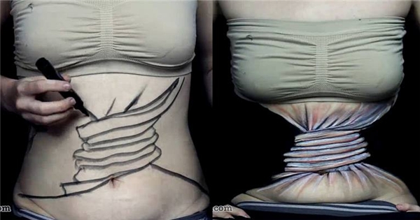 Clip tự vẽ body painting thu hút 90 triệu lượt xem trên thế giới