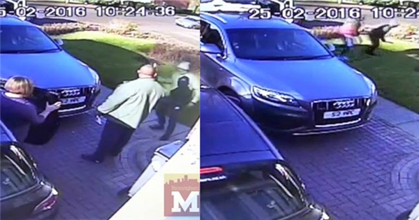 Sốc trước cảnh tấn công đại gia, cướp Audi ngay trước cửa nhà
