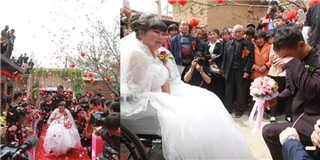 Đám cưới ngập nước mắt hạnh phúc của cô dâu bị liệt