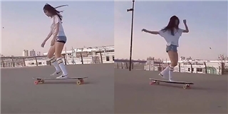Phát hiện hot girl trượt ván khiến dân mạng mê mệt