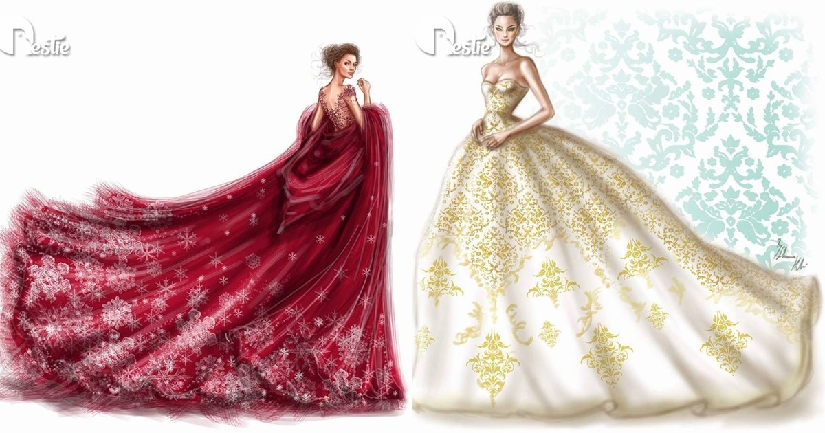Những mẫu hình vẽ váy đơn giản cho các bạn tham khảo