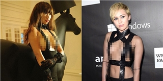 Hà Anh định “soán ngôi” Miley Cyrus với váy hở 90% ngực