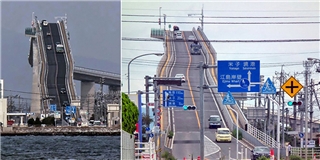 Choáng với cây cầu giống hệt tàu lượn siêu tốc ở Nhật Bản
