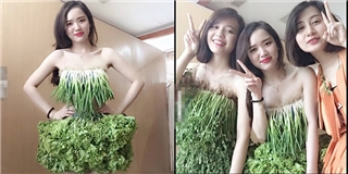 3 cô gái trong trang phục “rau sạch” khiến cư dân mạng thích thú