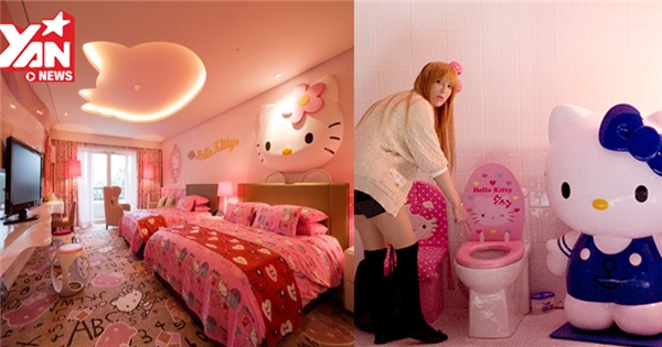 Muốn xỉu với ngôi nhà trang trí Hello Kitty từ cổng cho tới phòng ngủ