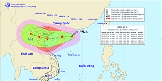 Cơn bão số 3 năm 2016 sẽ ập vào Vịnh Bắc Bộ với sức gió cấp 9-10