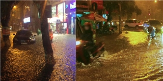 Thủ đô Hà Nội biến thành sông sau trận mưa lớn tối qua