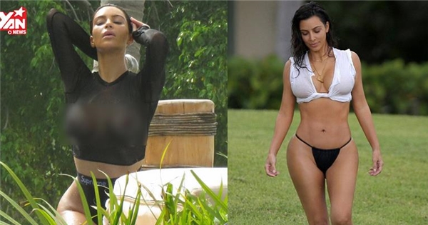 Kim Kardashian lại "đốt mắt" người xem với với loạt áo tắm "có như không"