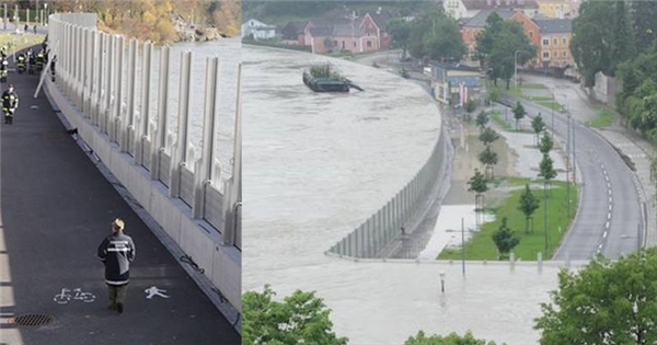 Chống lũ ở Áo: Nước lên, tường cũng lên