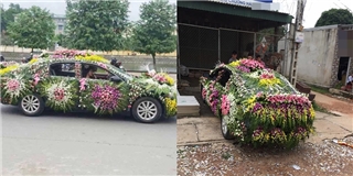 Dân tình rần rần với chiếc xe hoa đúng nghĩa của cô dâu chú rể