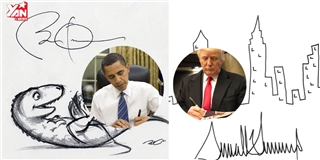 So sánh chữ ký của Donald Trump và Barack Obama