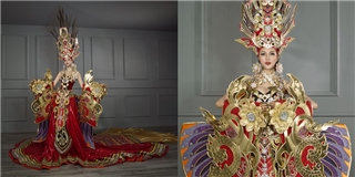 Quốc phục 45 kg gây choáng của Khả Trang tại Hoa hậu Siêu quốc gia