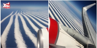 Kì lạ đi máy bay thấy mây xếp hàng