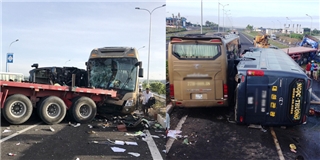 Tai nạn ô tô liên hoàn trên cao tốc Long Thành làm 10 người bị thương