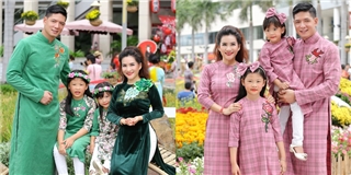 Gia đình Bình Minh xuống phố ngày Xuân với áo dài rực rỡ