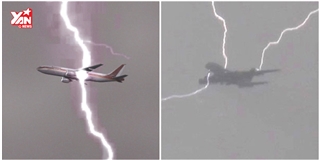 Kinh hoàng máy bay Boeing 747 bị sét đánh trúng giữa trời