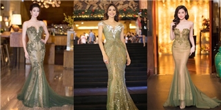 Đặt lên “bàn cân” khi mỹ nhân Việt chuộng váy màu xanh rêu